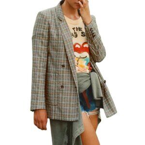 Anthropologie Maeve Lilith Oversized Plaid Double-Breasted Blazer 4